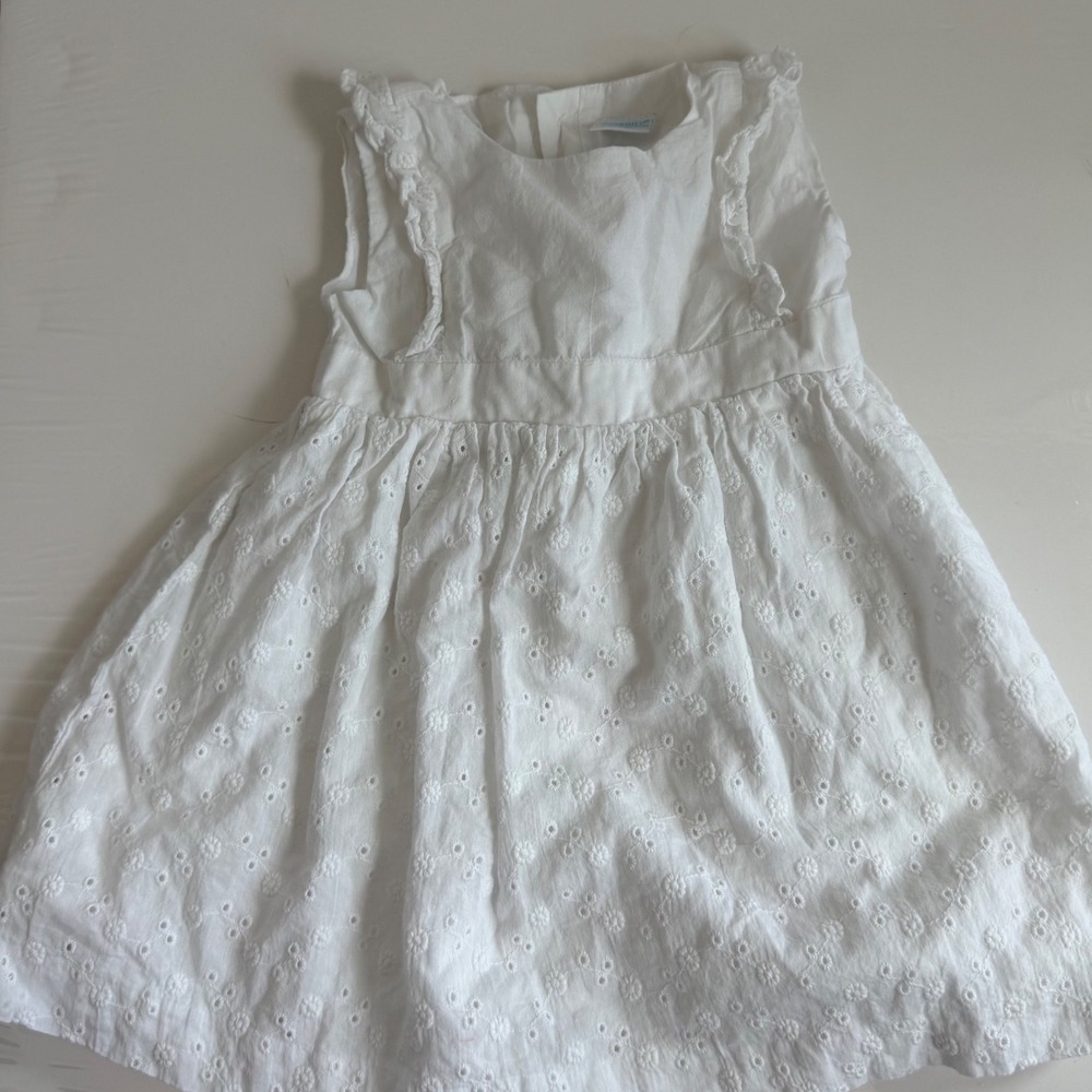 Edgehill Collection White Eyelet Lace Dress Size 12 Months